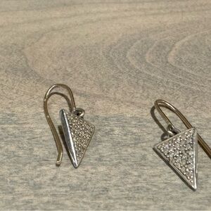 Elegant Silver Triangle Earrings